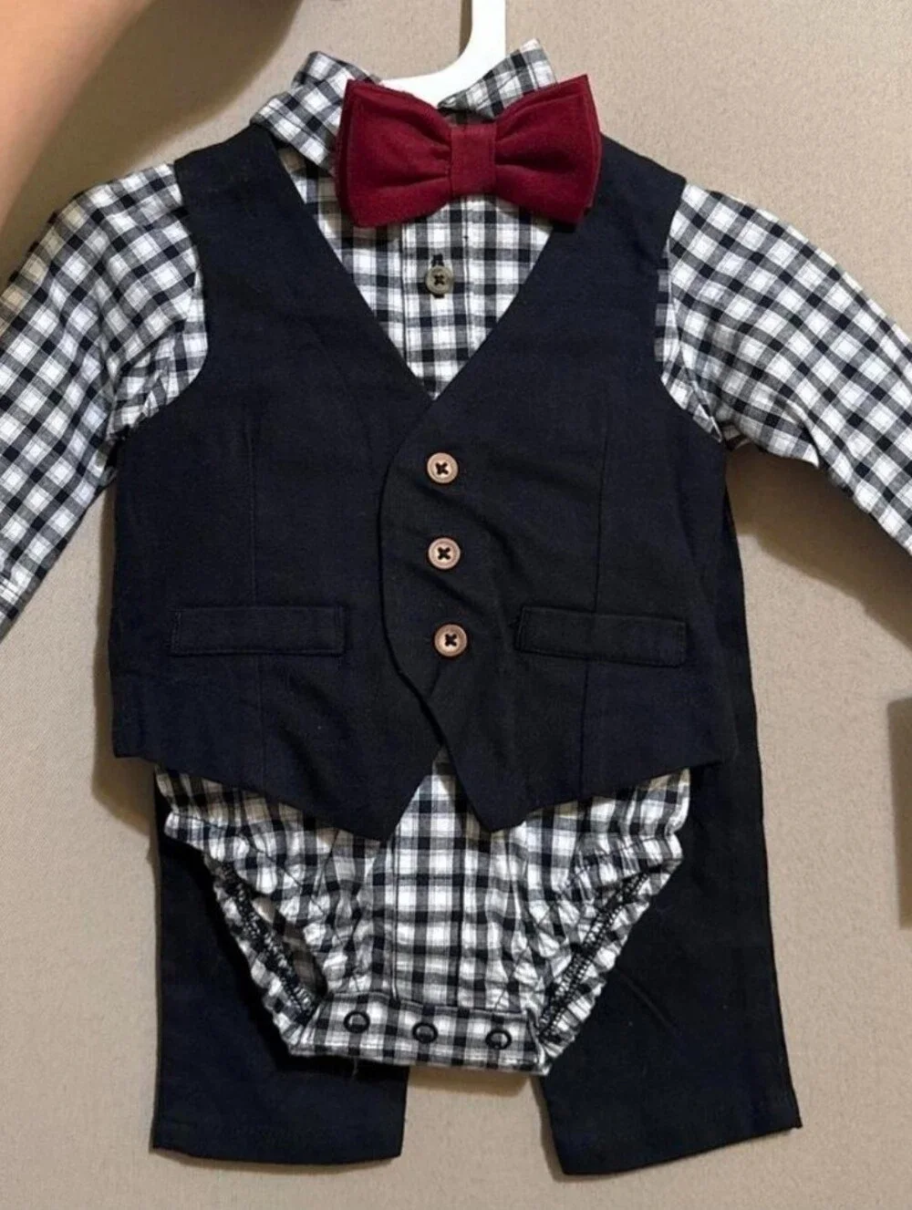 Carter's Boys Holiday Gingham Dress Shirt Set 3M